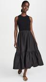 tanya taylor women's crew neck josephina dress, black, s