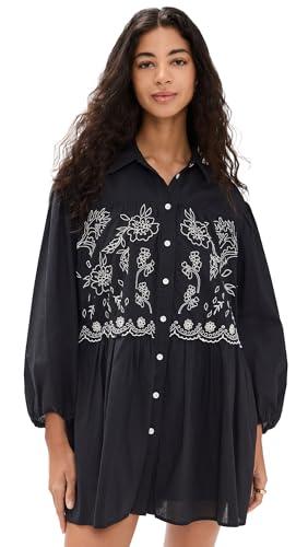 tanya taylor women's pippa dress, black/cream, xs