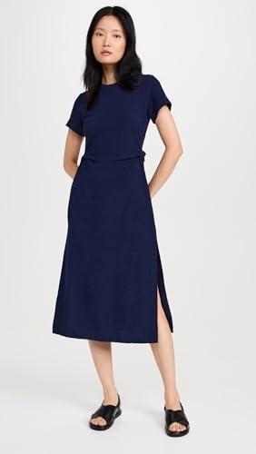 tanya taylor women's short sleeve aurora dress, maritime blue, m