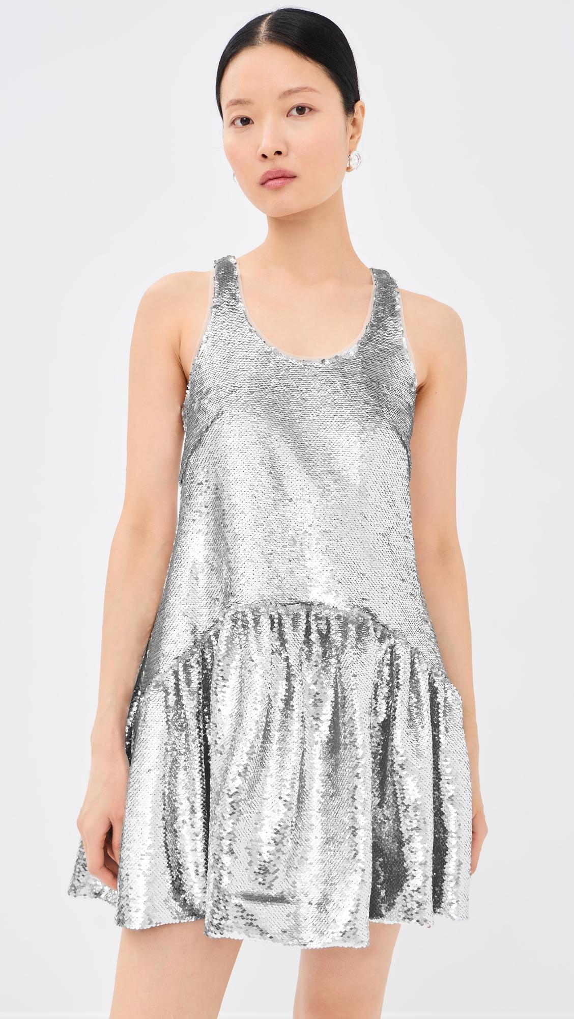 tapered back peplum mini dress