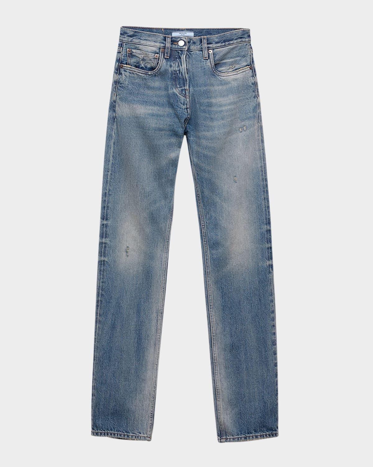 tapered denim jeans