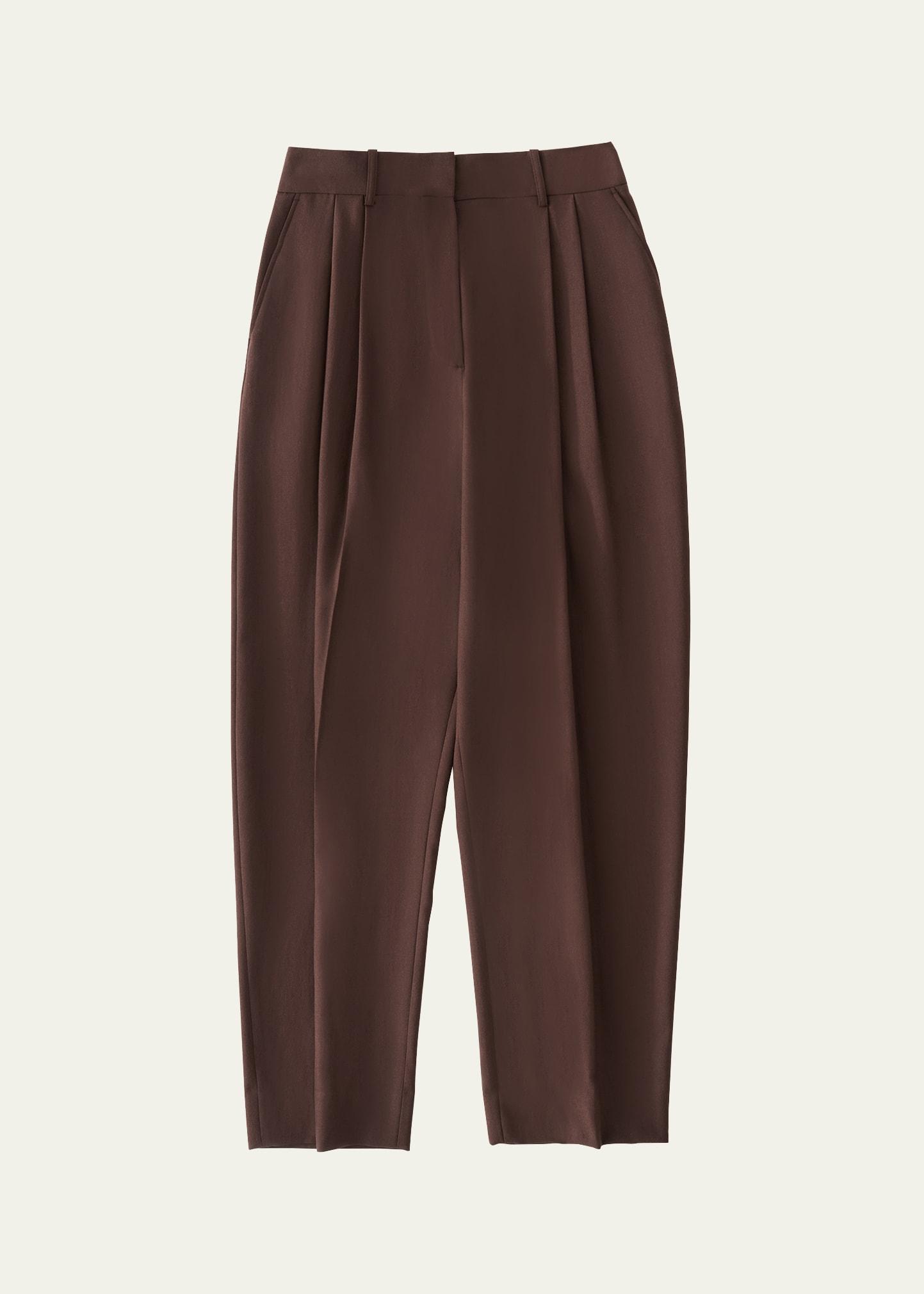 tapered double-pleat pants