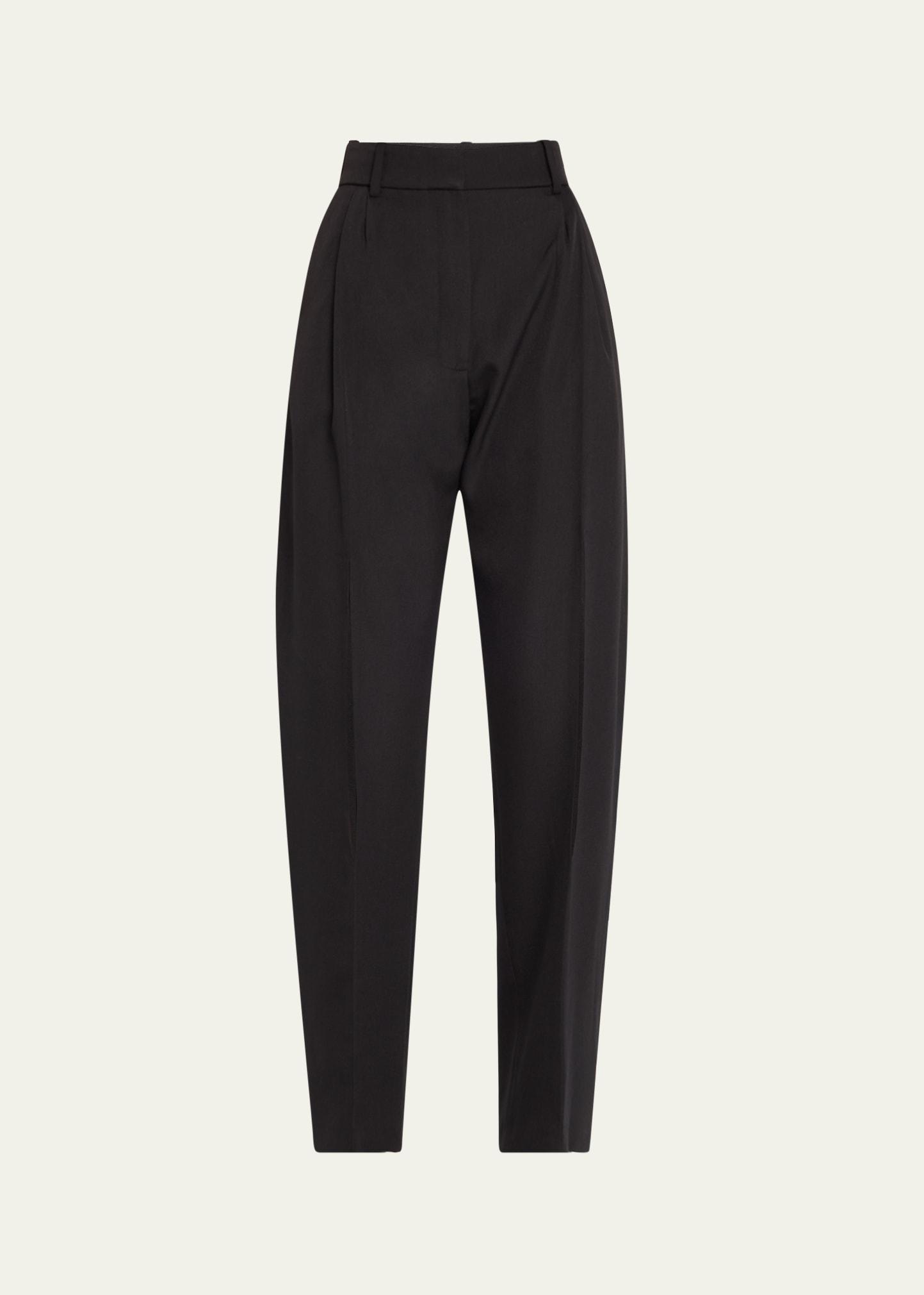 tapered pants with vertical slits