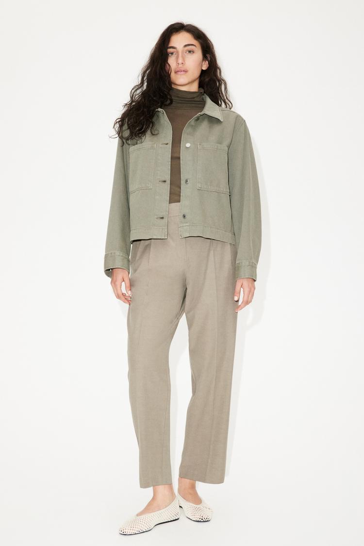 tapered twill pants
