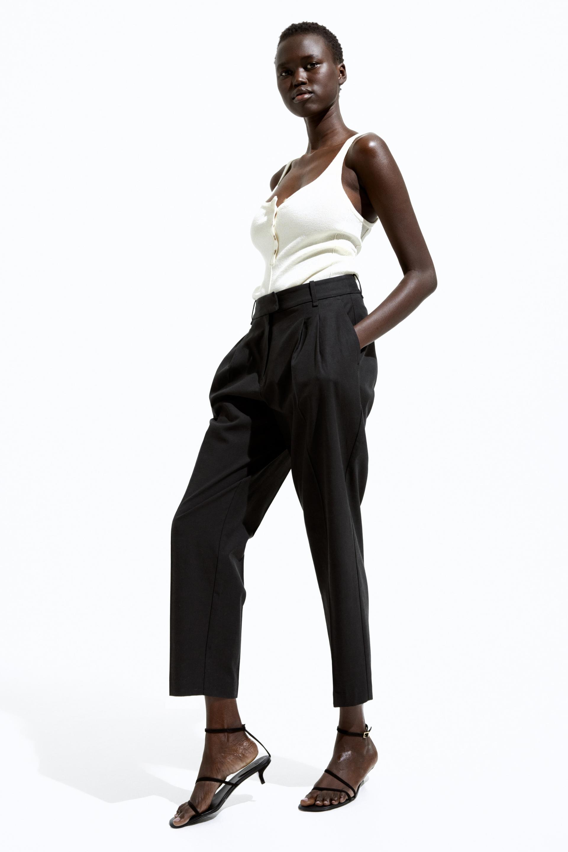 tapered twill pants