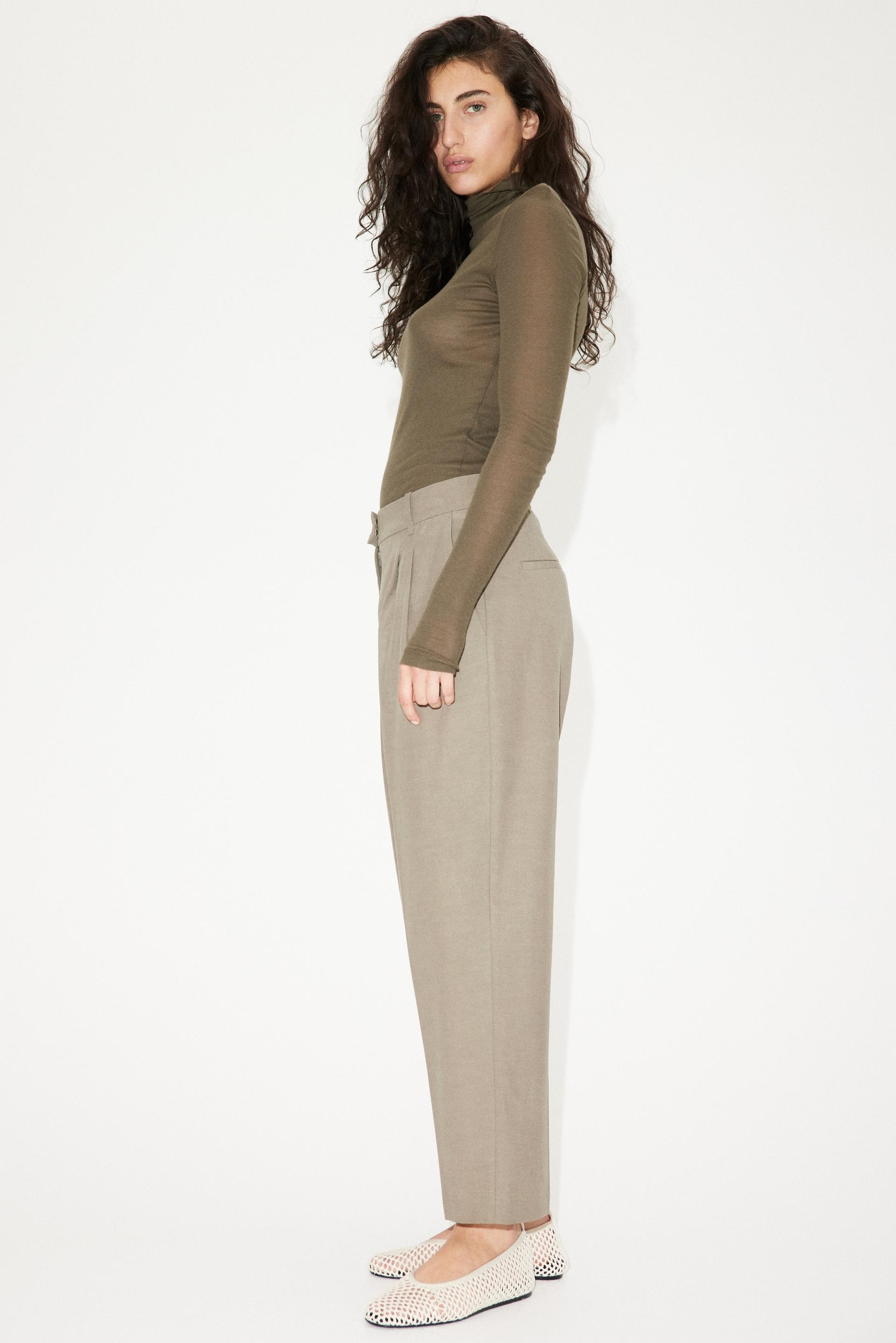 tapered twill pants