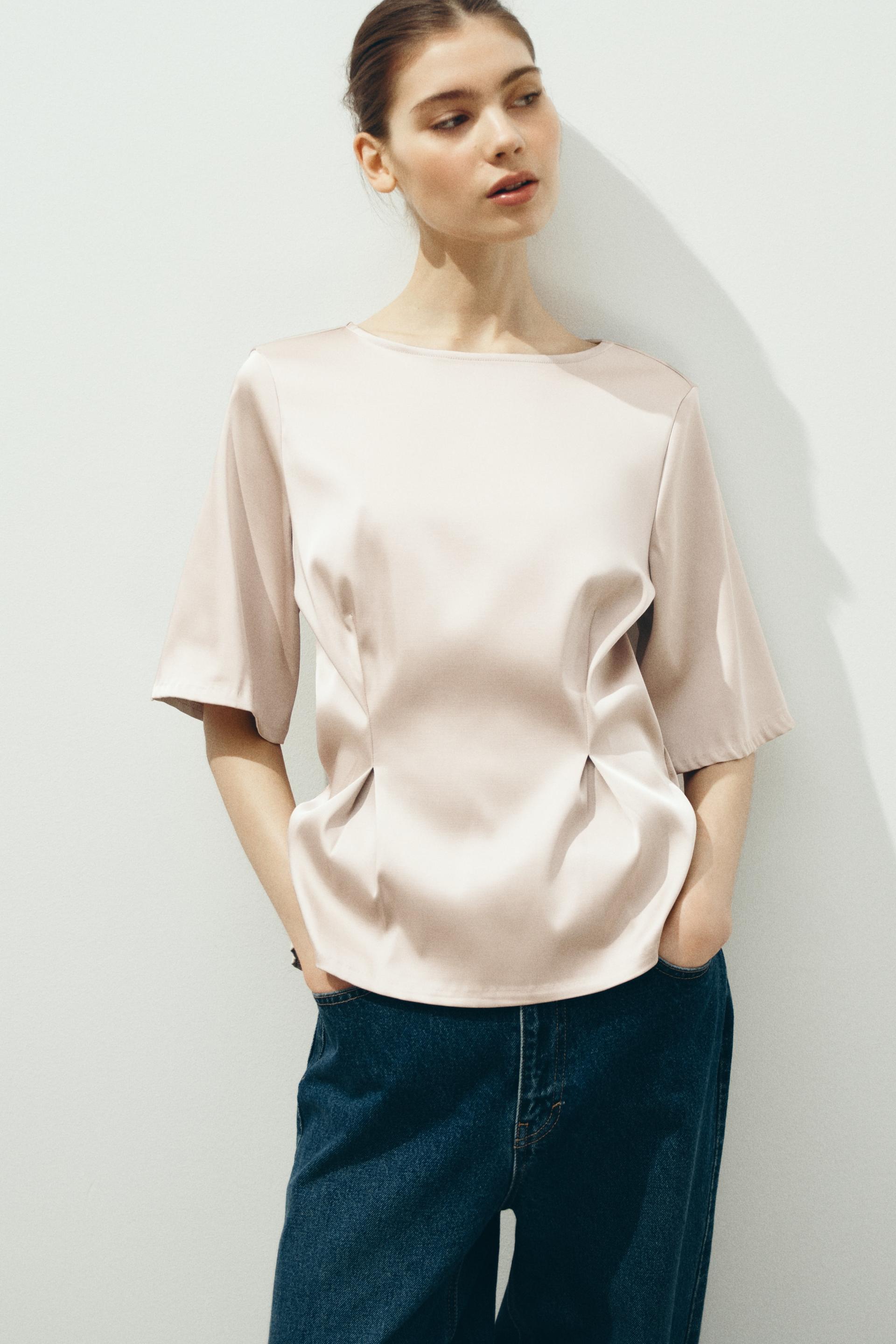 tapered-waist blouse