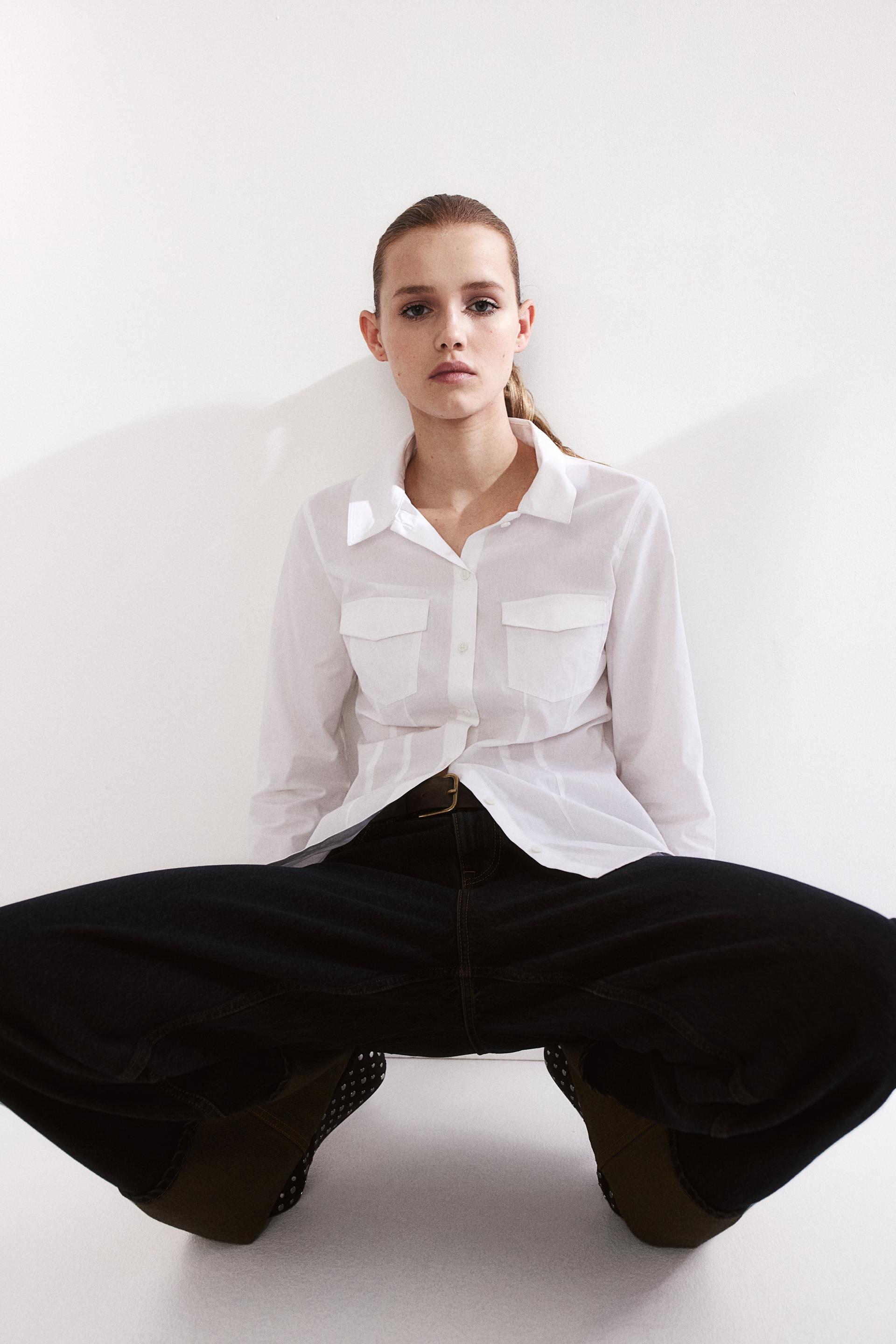 tapered-waist cargo shirt