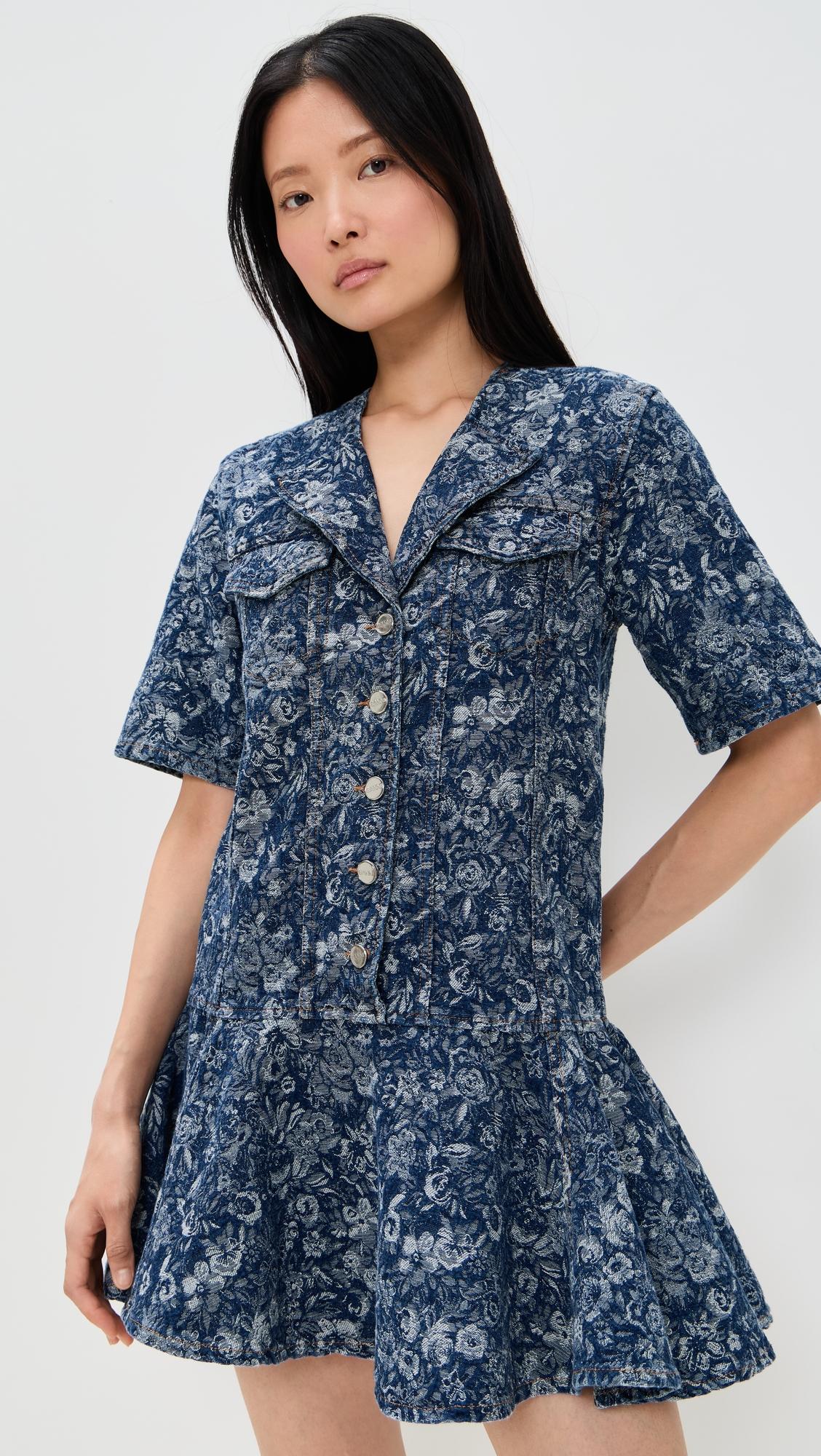 tapestry denim mini dress