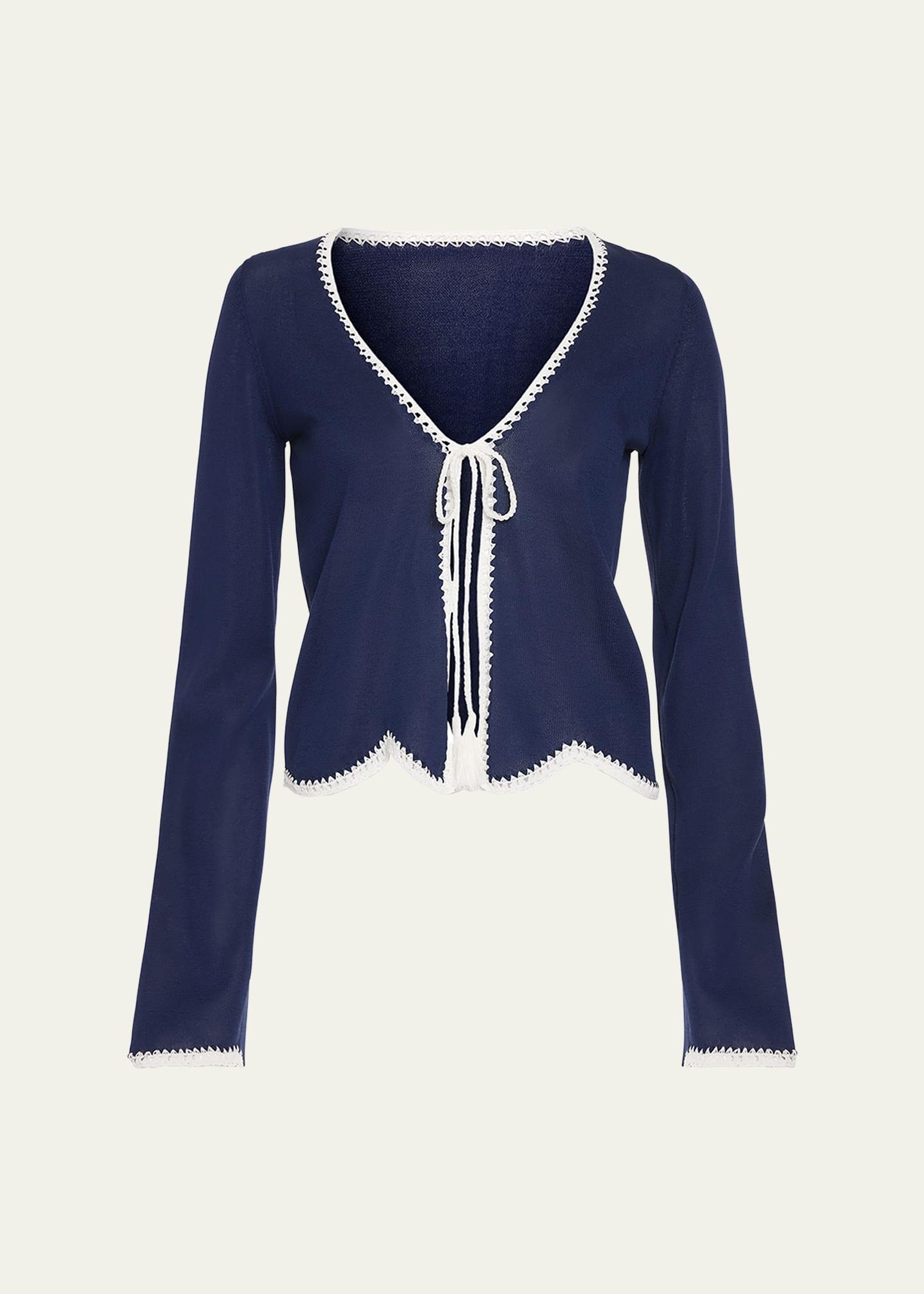 tara crochet-trim cardigan