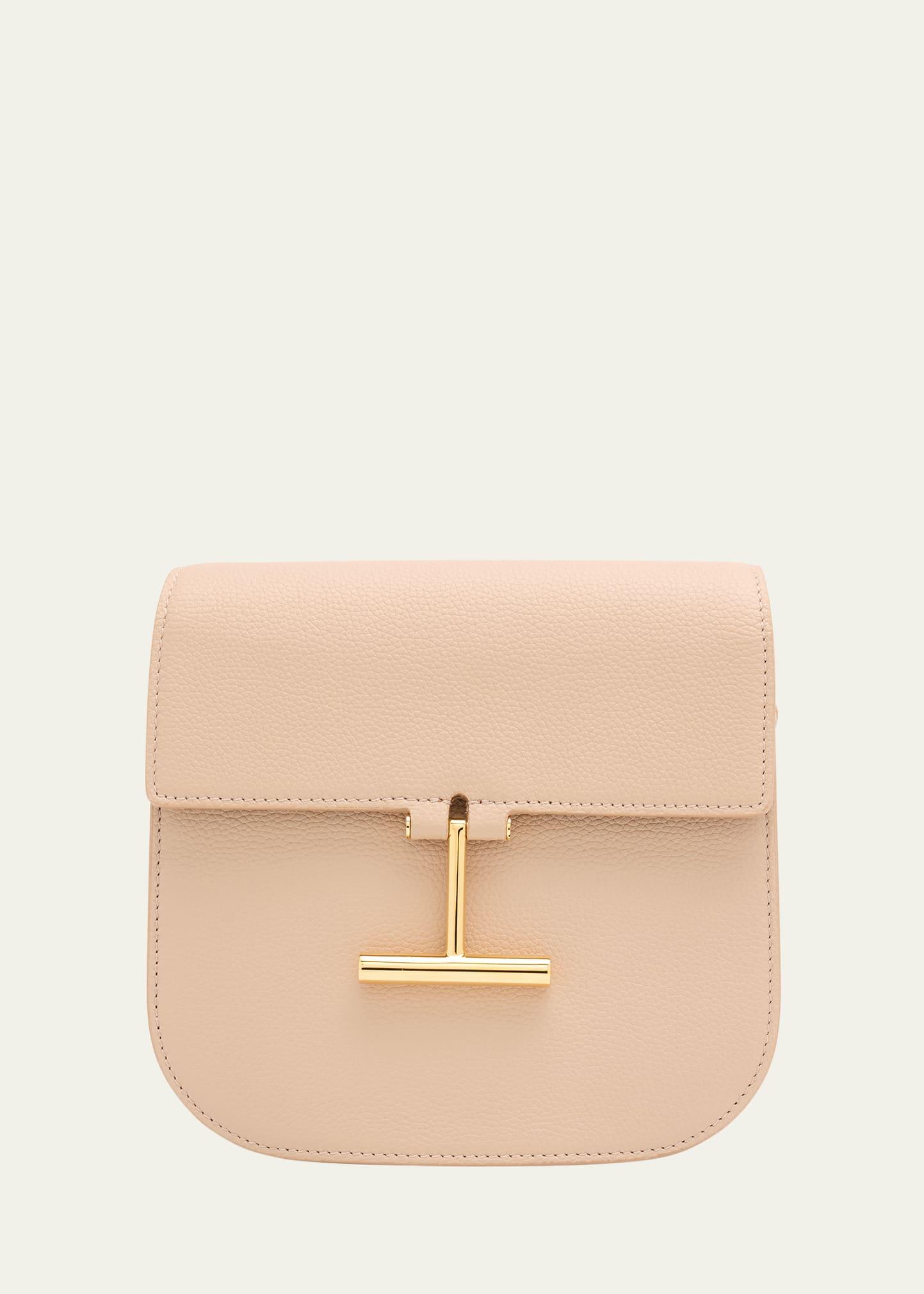tara mini crossbody in grained leather with leather strap