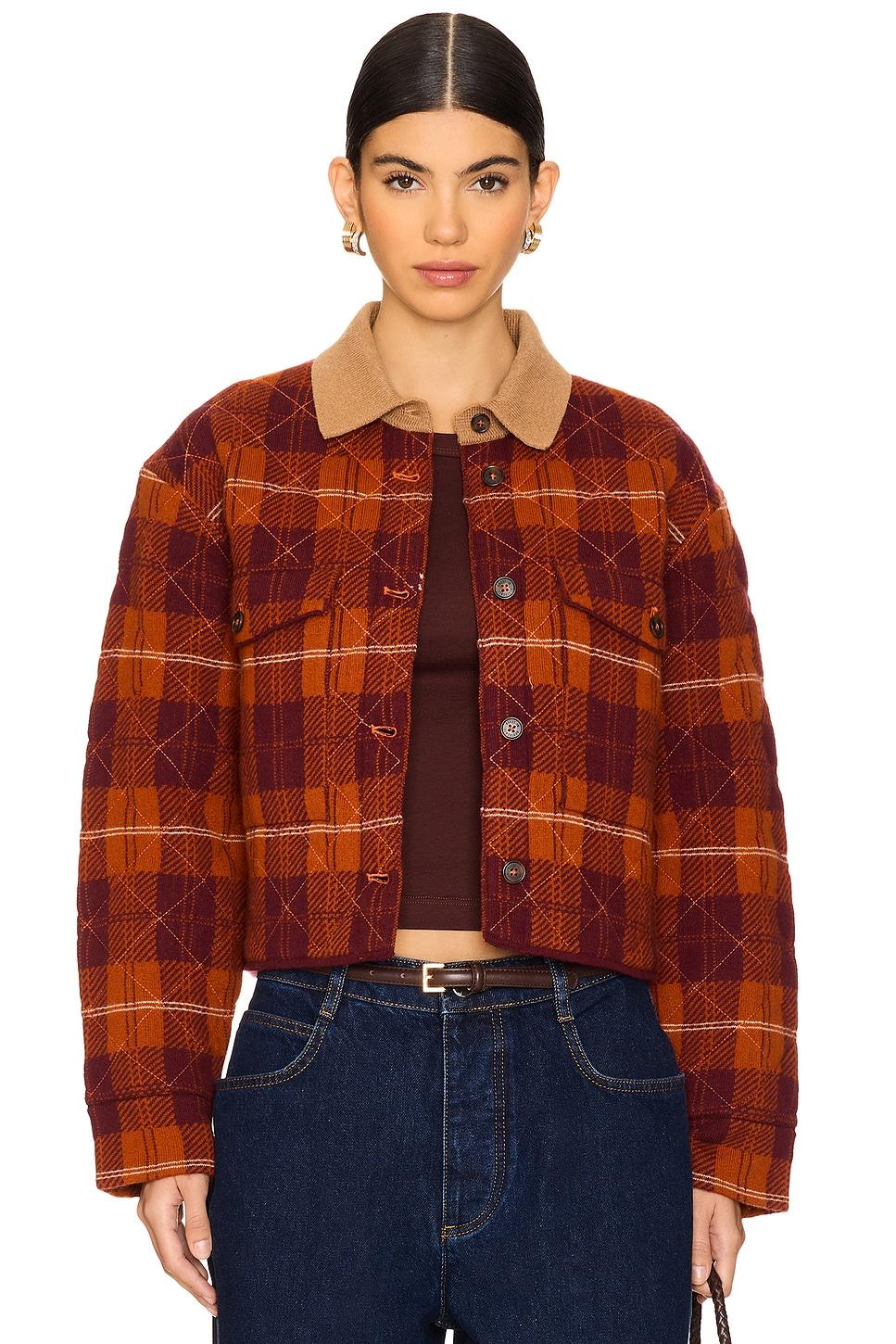 tartan cropped cashmere jacket