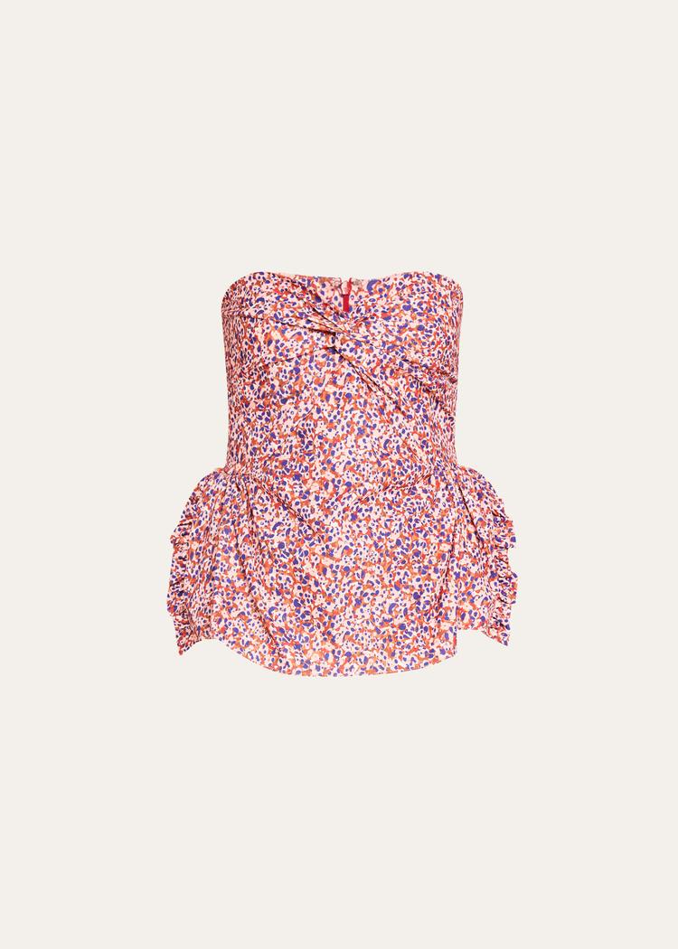 tasha dots twill peplum top