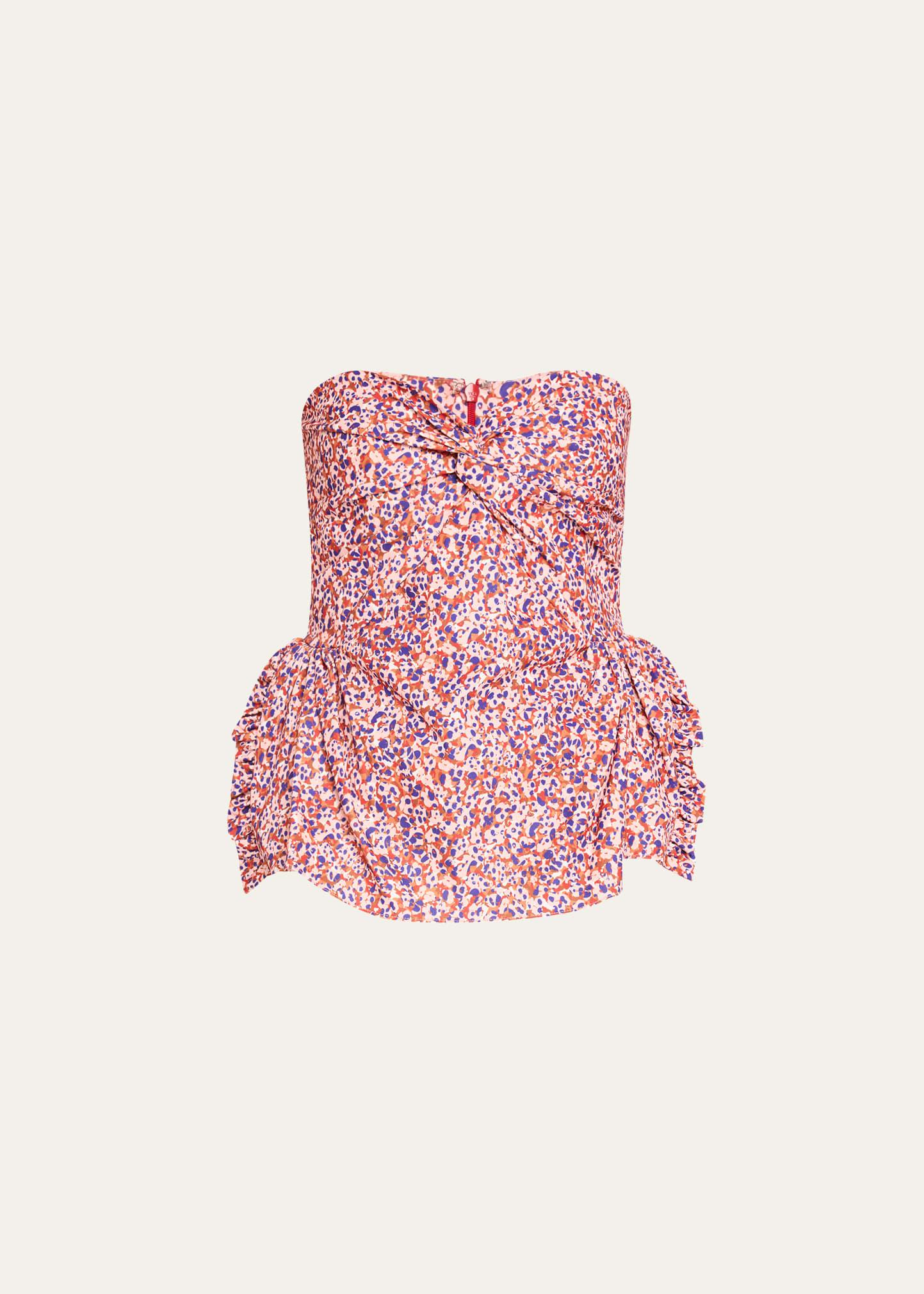 tasha dots twill peplum top