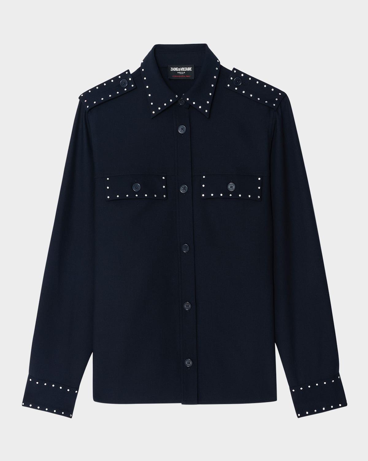 taskam tailored strass overshirt