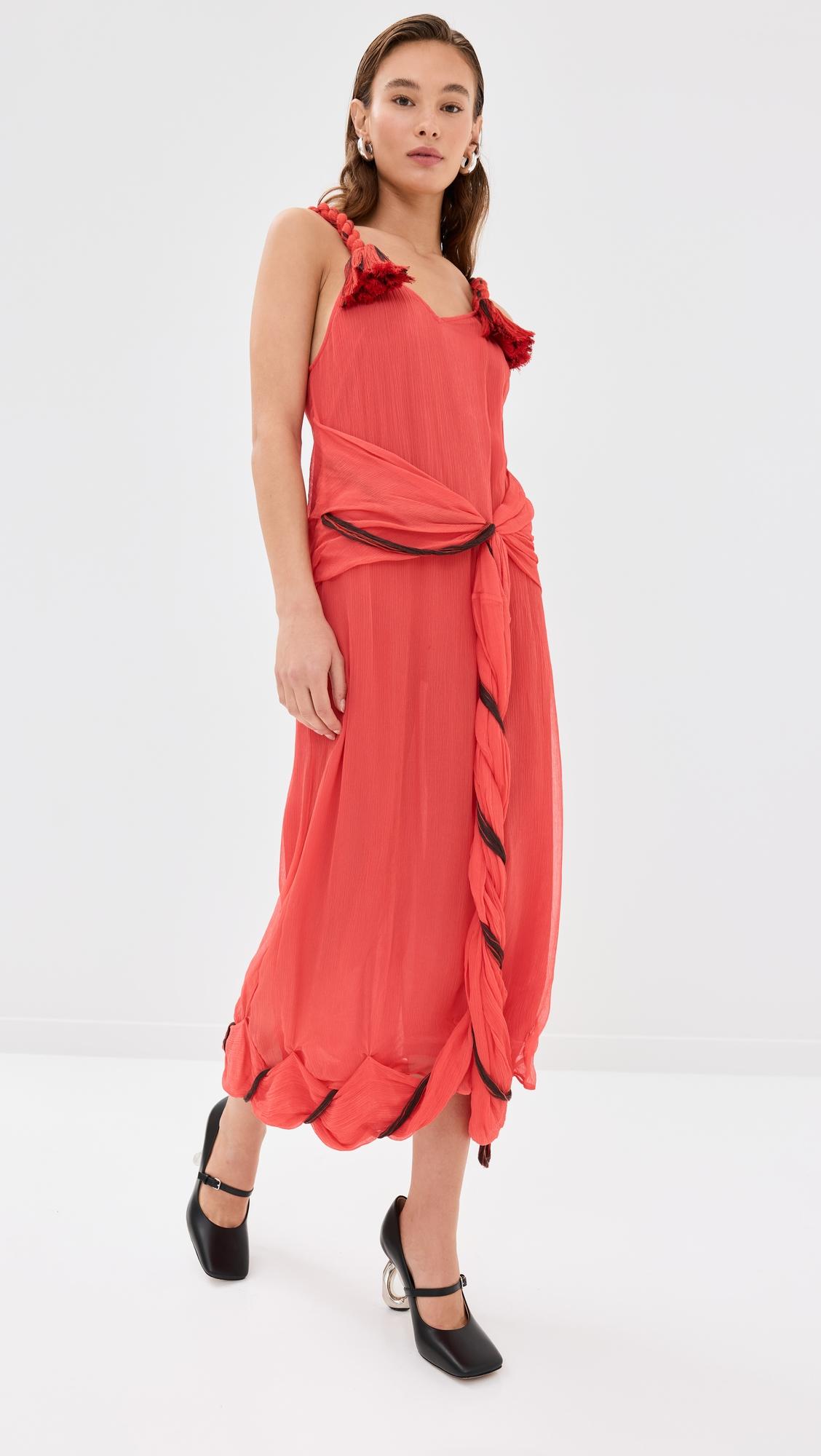 tassel strap twisted dress