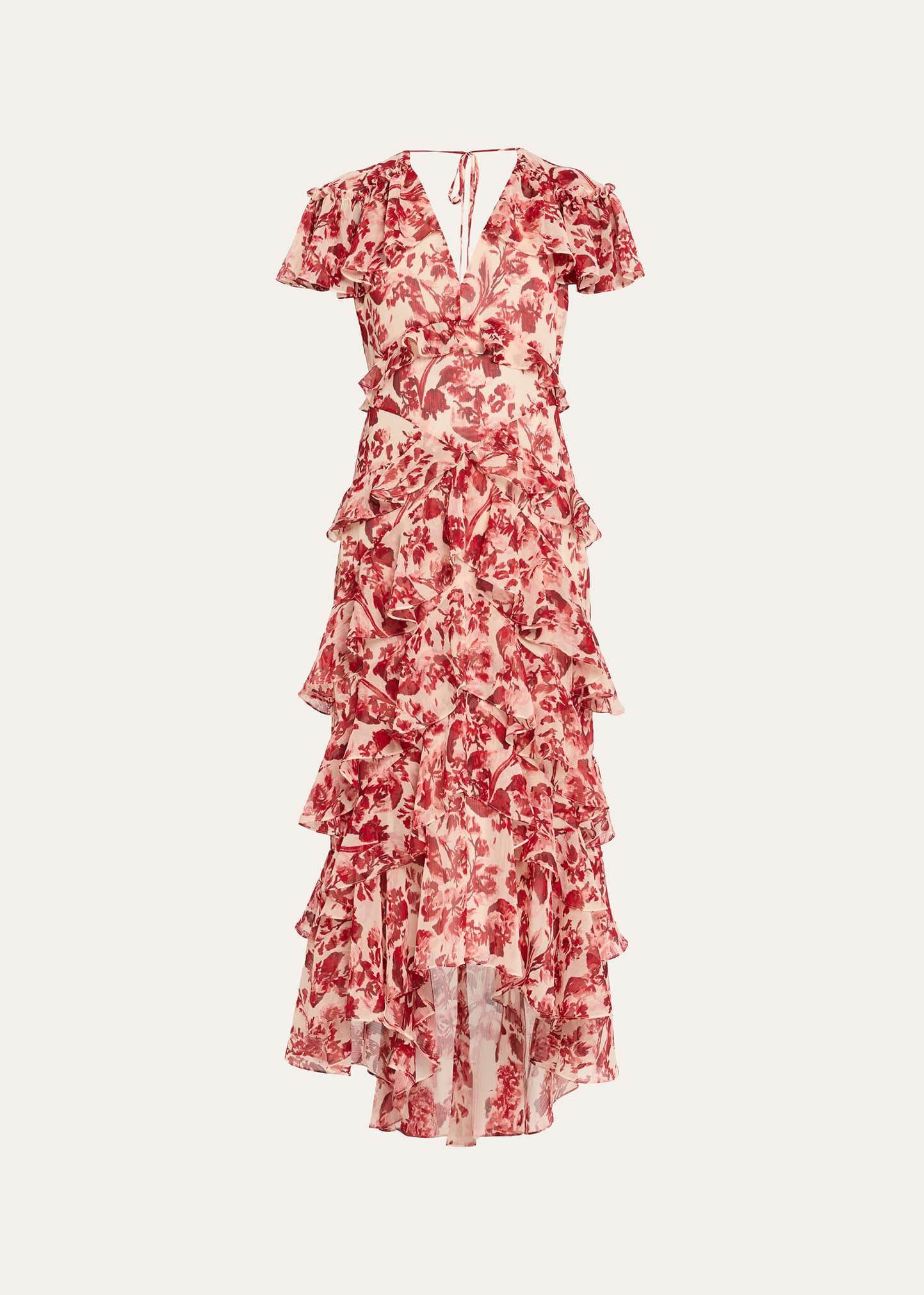 tatum floral ruffled maxi dress