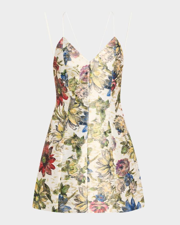 tayla structured lantern mini dress