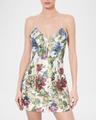 tayla structured lantern mini dress