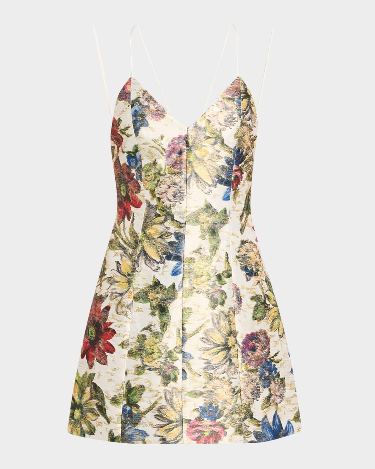 tayla structured lantern mini dress