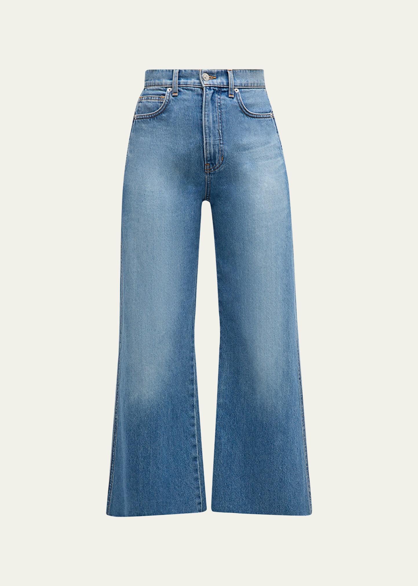 taylor cropped high rise wide-leg jeans