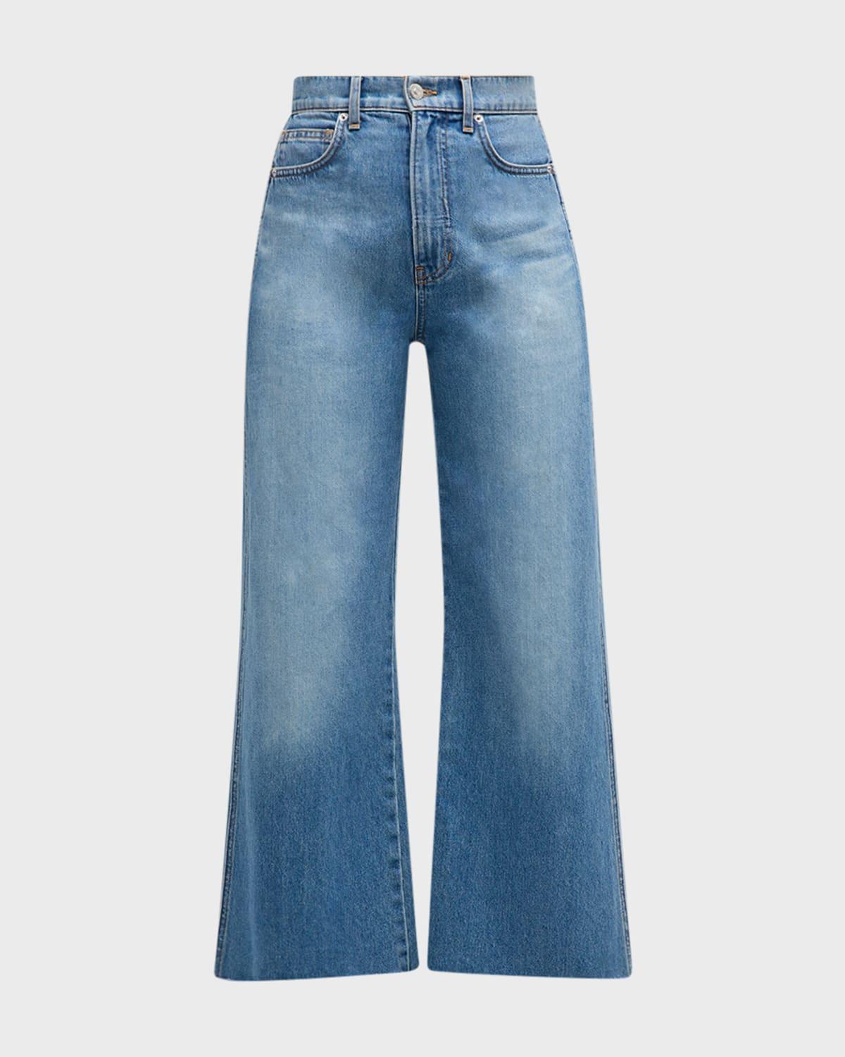 taylor cropped high rise wide-leg jeans
