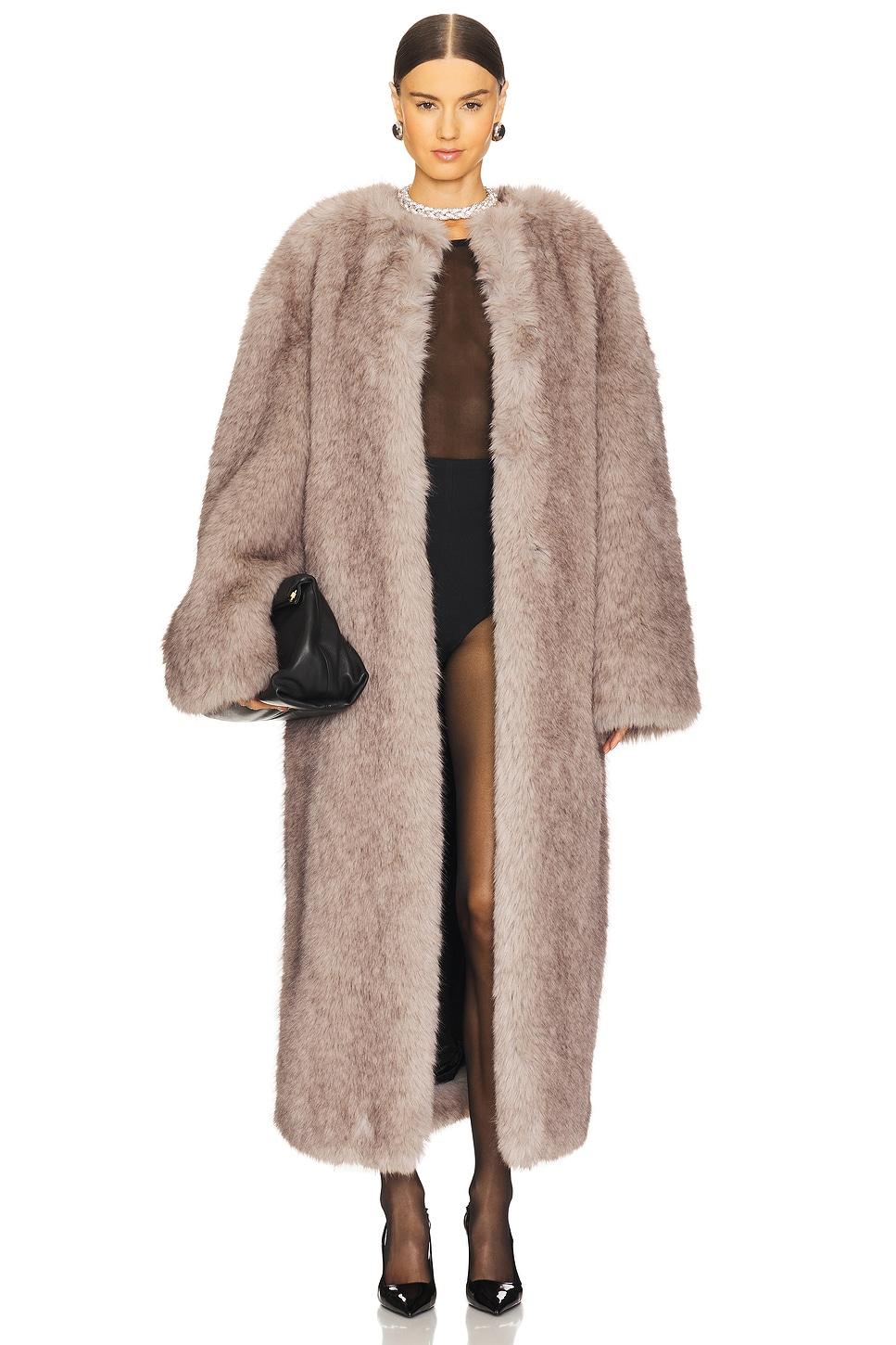 taylor faux fur maxi coat