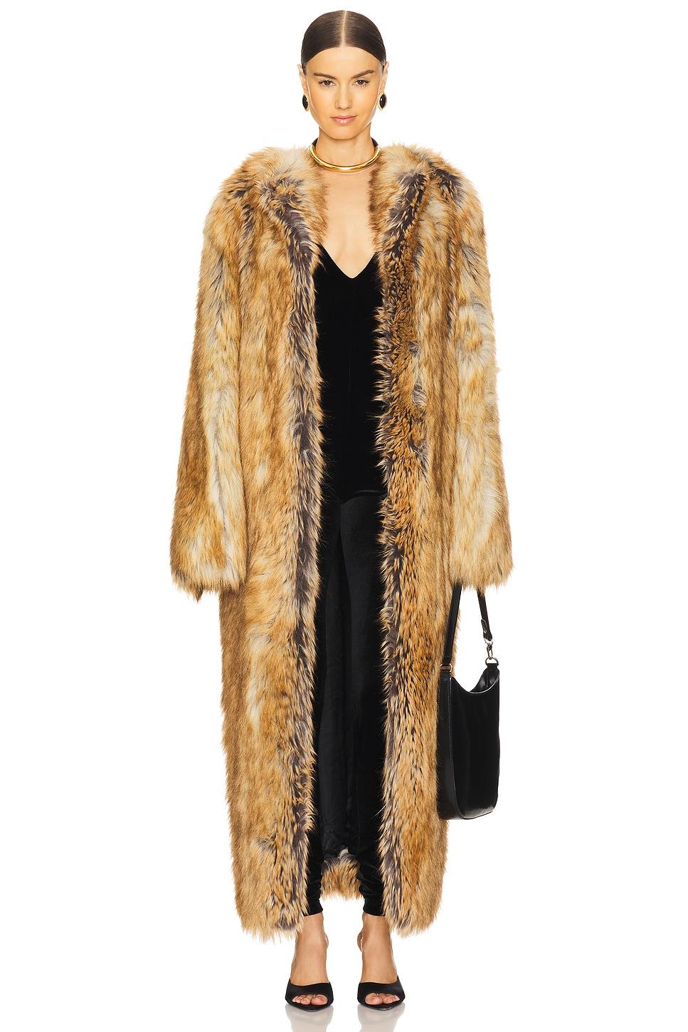 taylor faux fur maxi coat