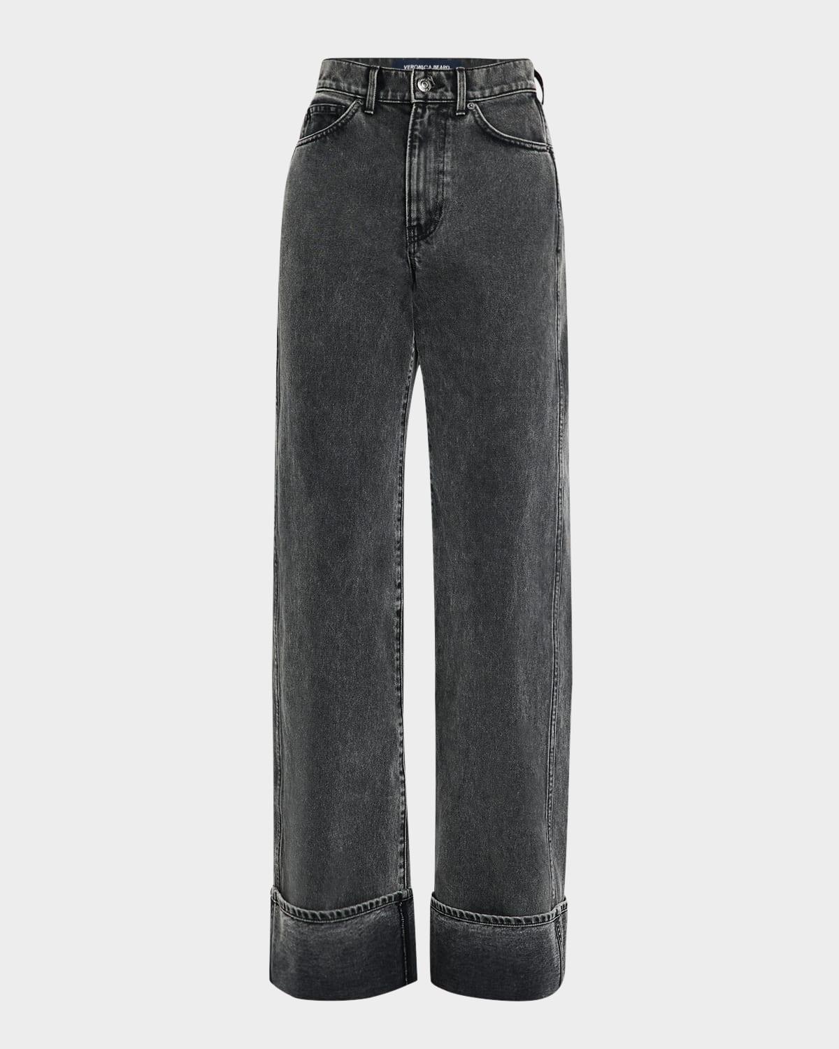 taylor high-rise wide cuffed jeans
