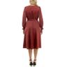 taylor women's long sleeve satin faux wrap midi dress with sash, fawn