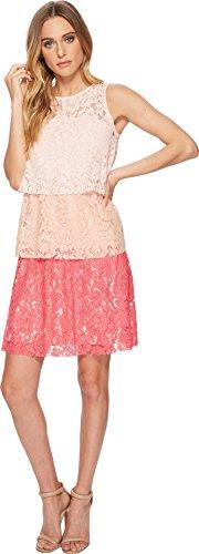 taylor women's triple tier lace dress, blush coral, size 14