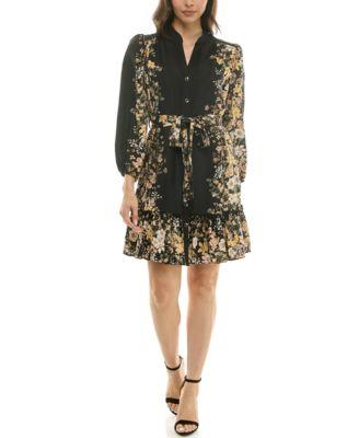 taylor womens floral shirt dress