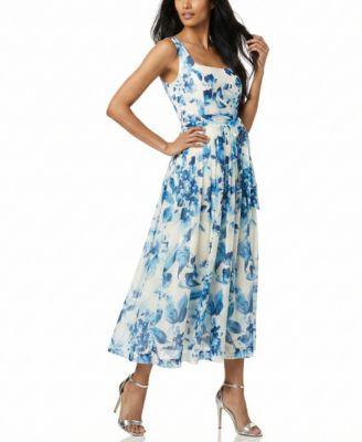 taylor womens sleeveless square neck midi dress