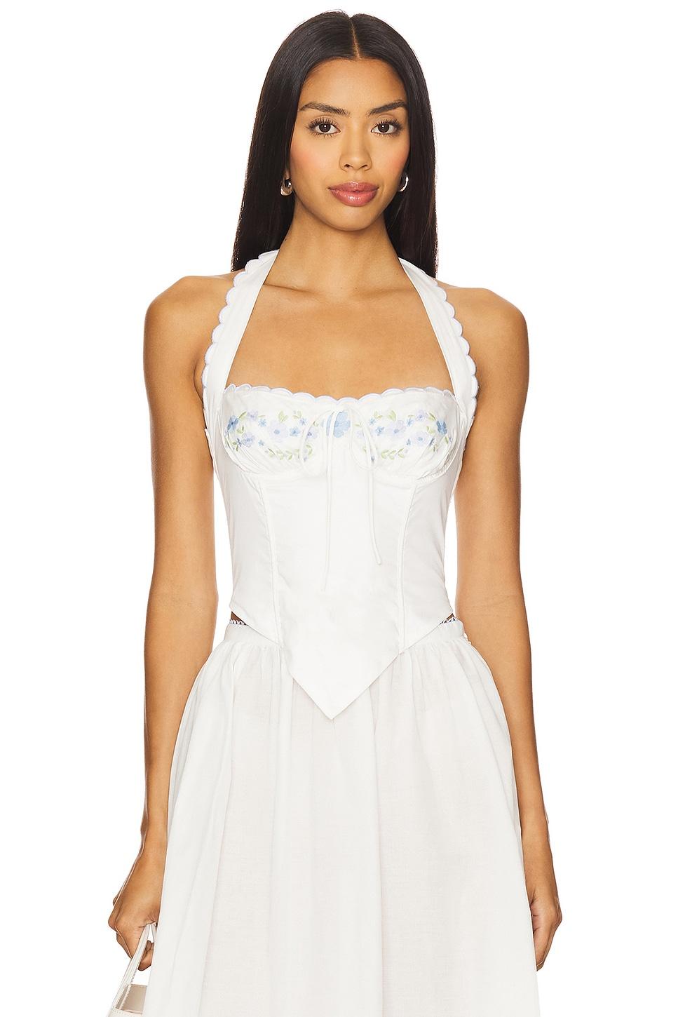 tea time poplin bustier top