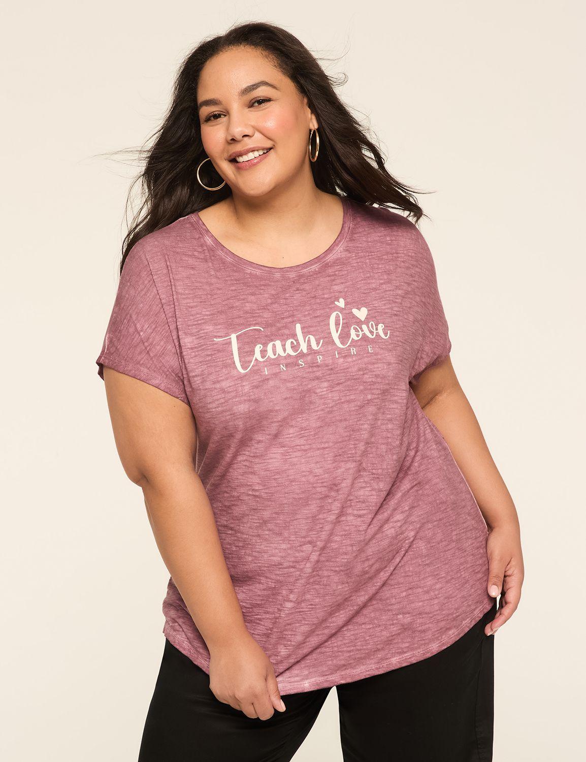 teach love dolman-sleeve graphic tee