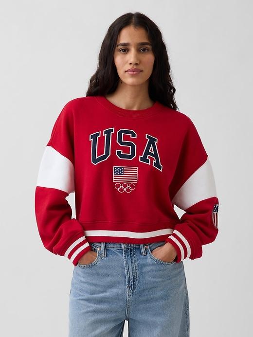team usa oversized crop sweatshirt