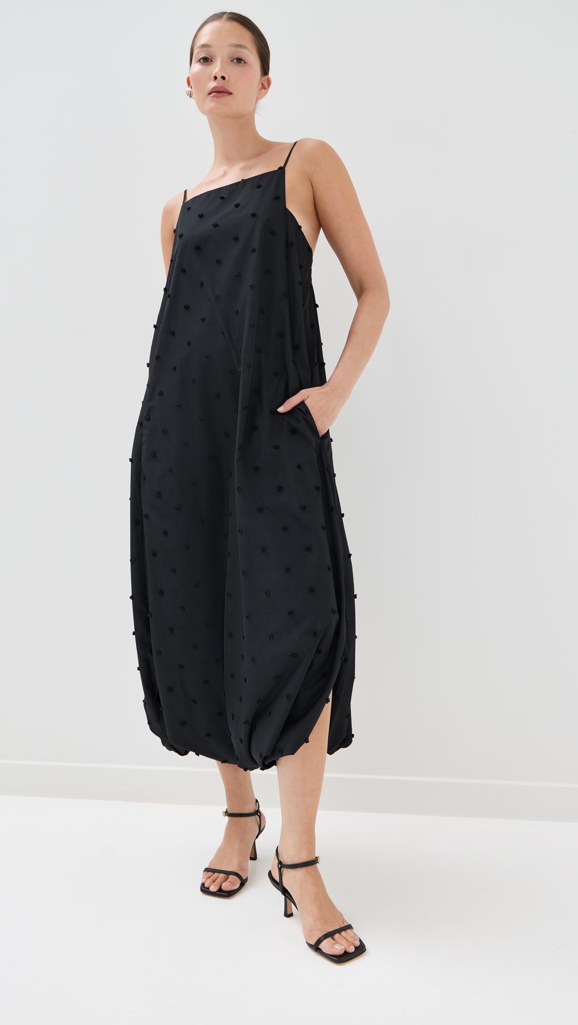 tech swiss dot square neck cami dress