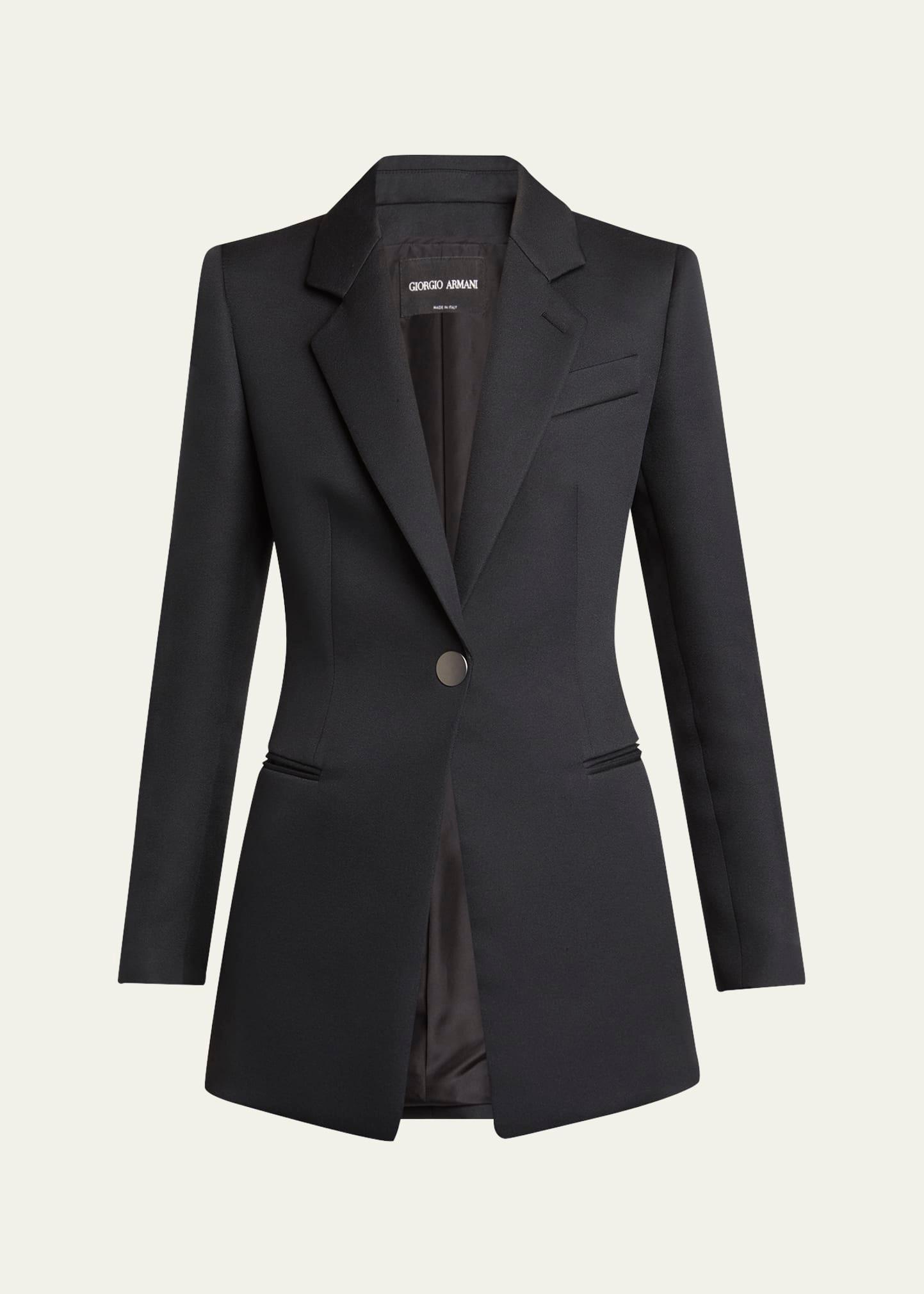 techno scuba one-button blazer