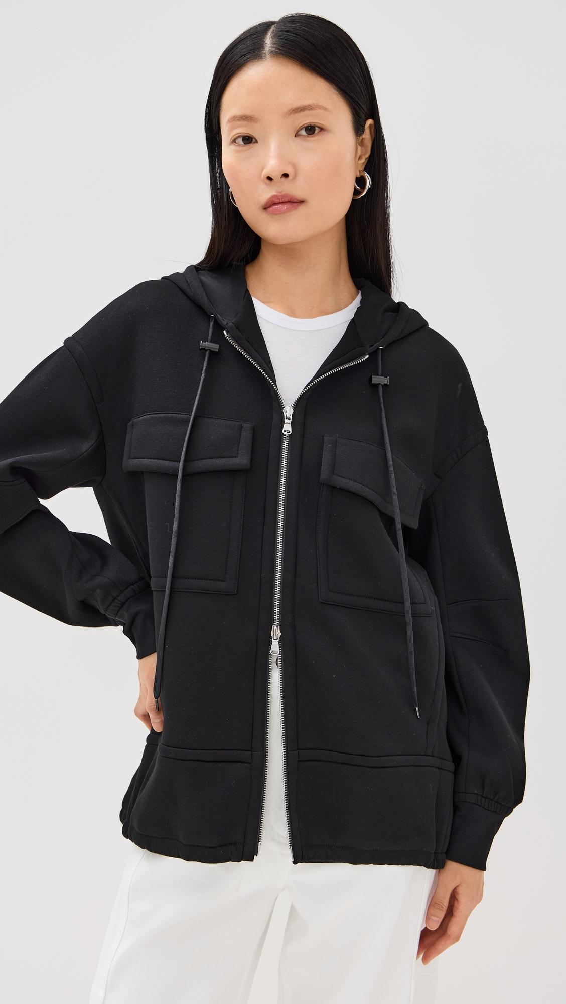 techy viscose zip up hoodie
