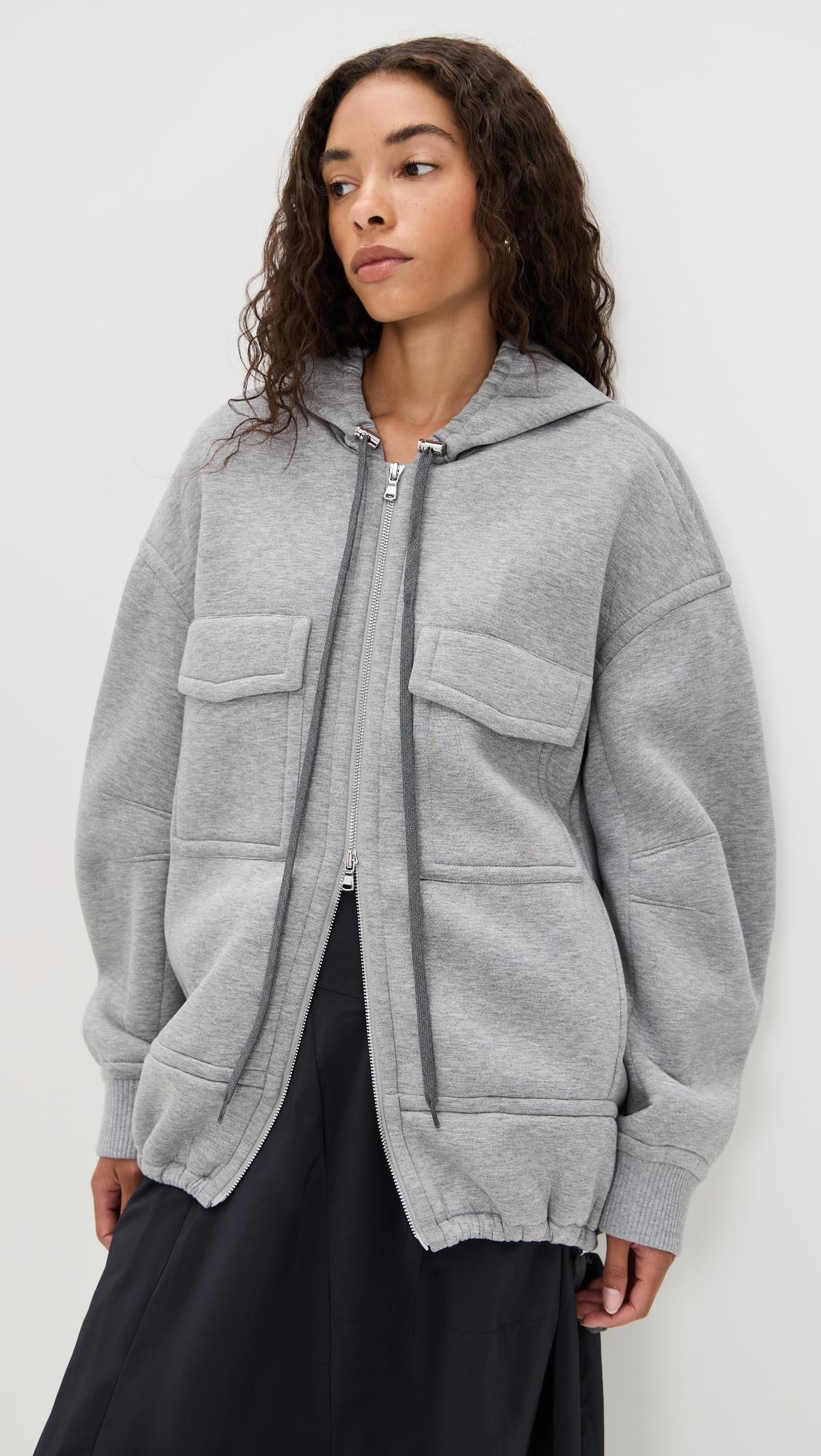 techy viscose zip up hoodie