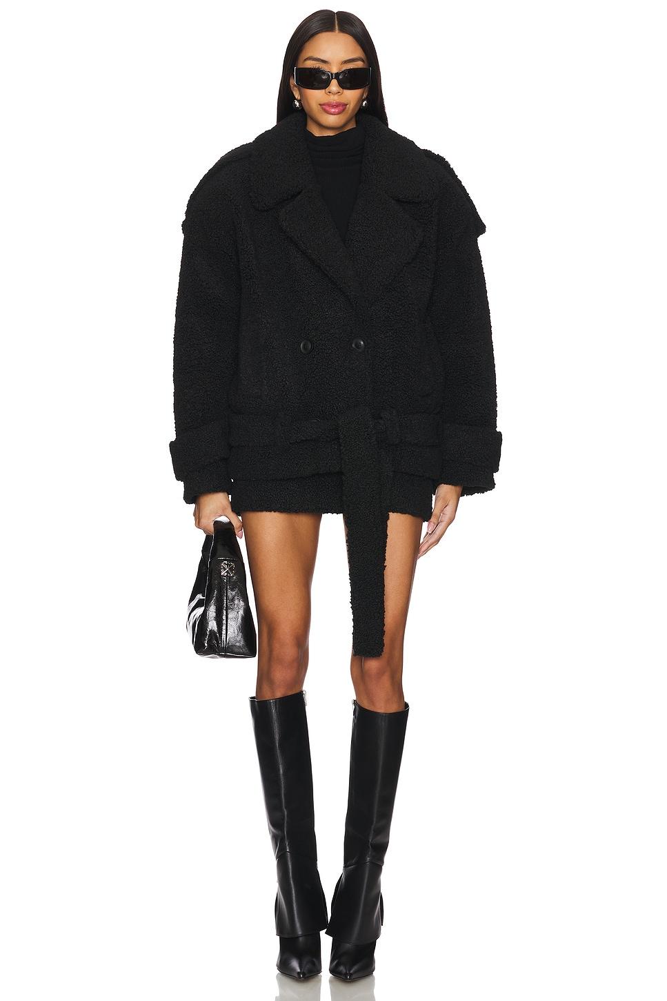 teddy belt-detailed coat