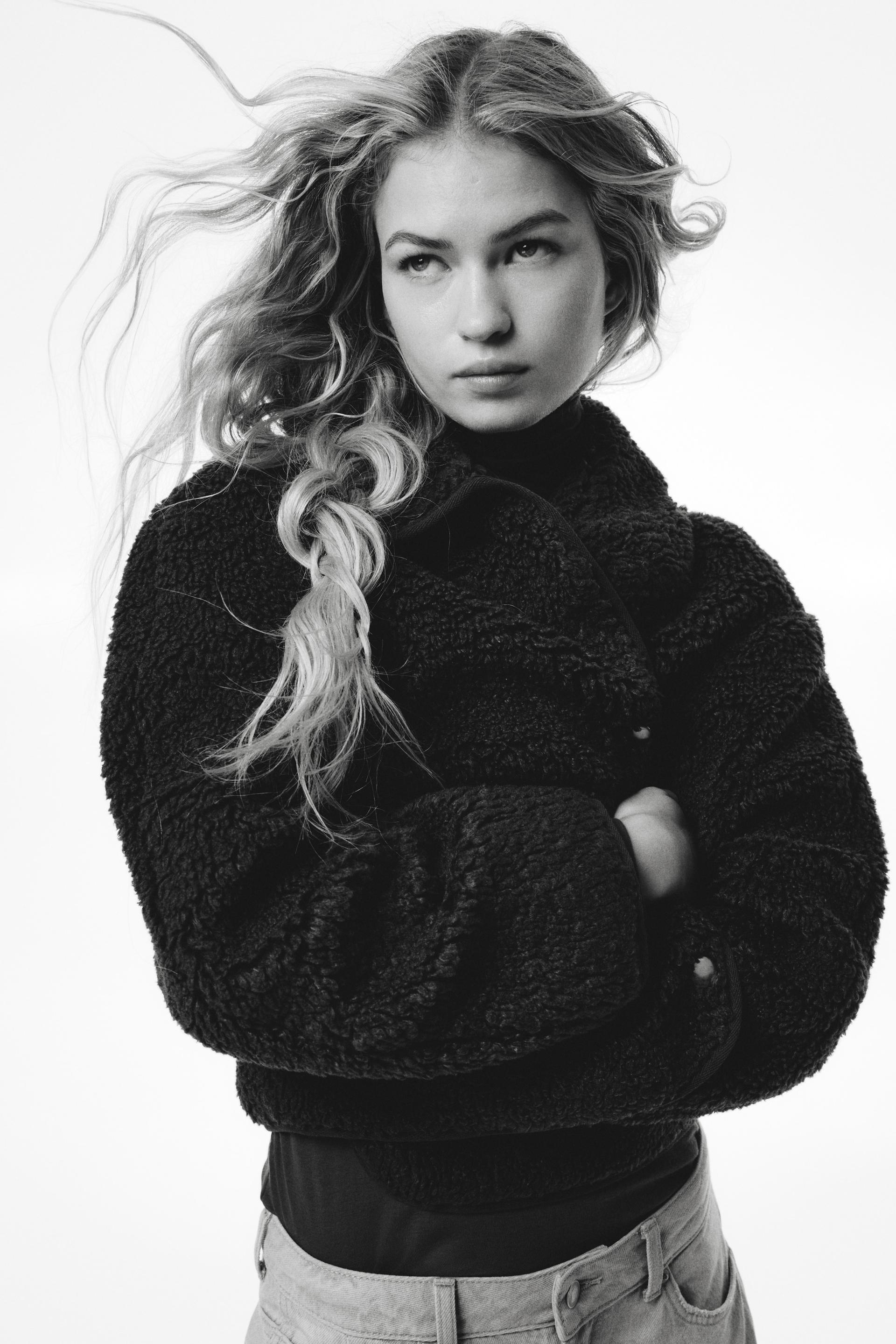 teddy fleece jacket with collar