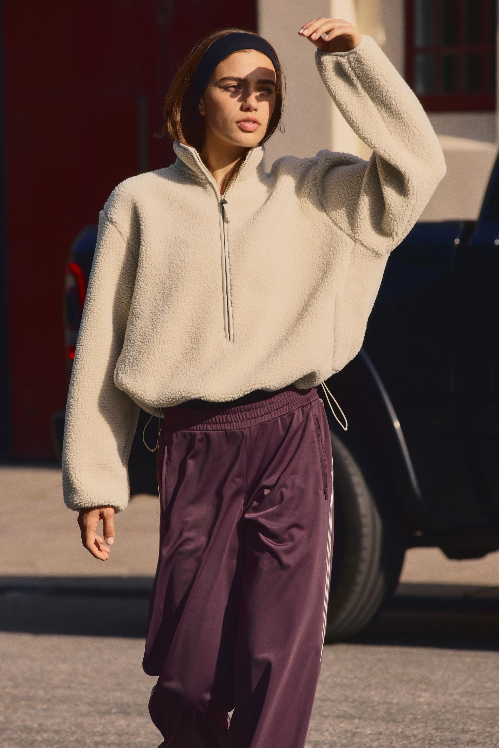 teddy fleece sports top
