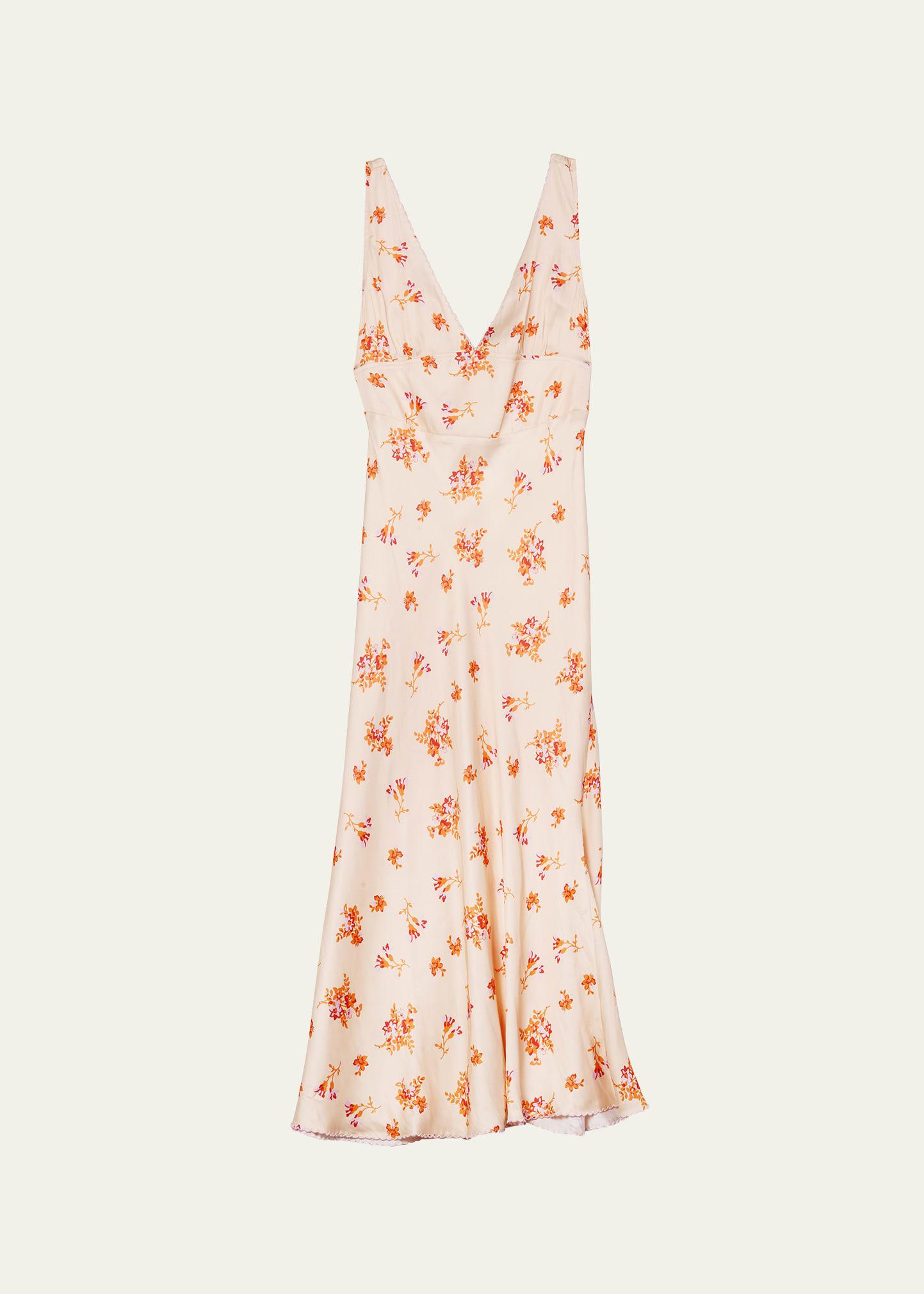 tejat floral v-neck midi dress