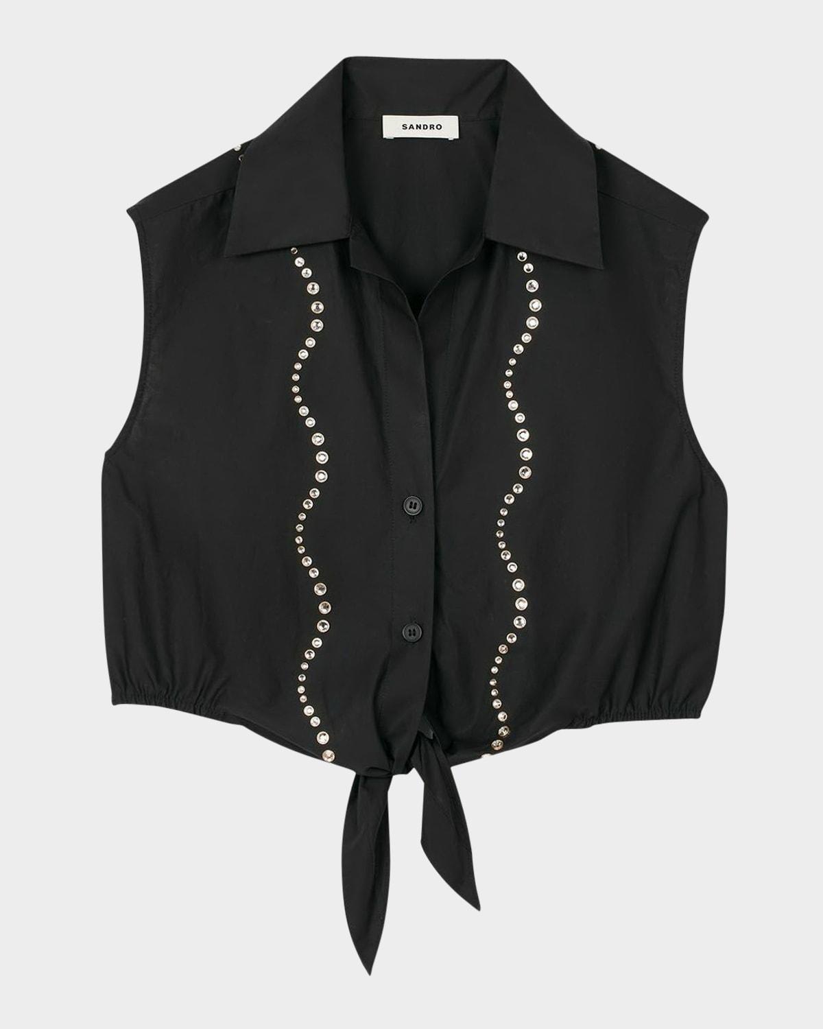 tel embellished cropped shirt