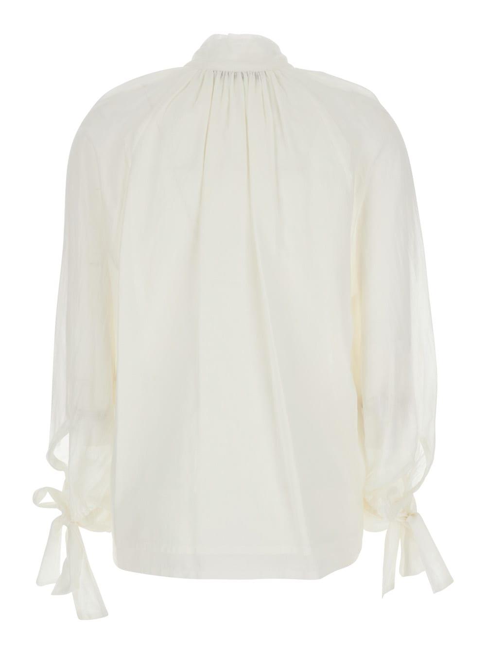 tela pascal white classic collar cotton shirt for women
