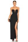 tena deep v sweetheart strapless gown