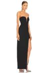 tena deep v sweetheart strapless gown