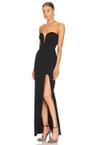 tena deep v sweetheart strapless gown