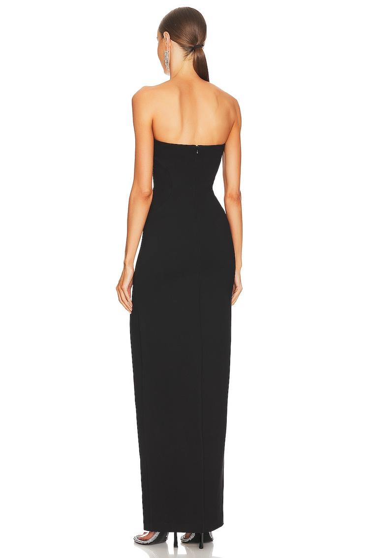 tena deep v sweetheart strapless gown